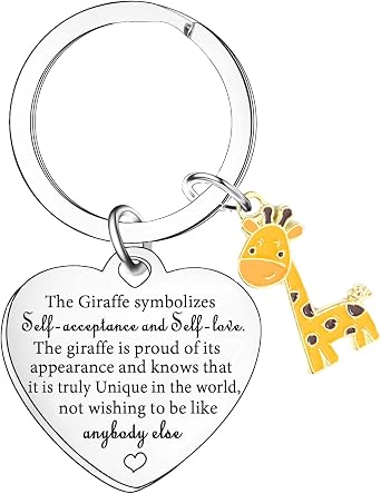 Giraffe Keychain for Women Men Gifts for Giraffe Lovers Inspirational Gifts for Daughter Son Encouragement Keychain Giraffes Stuff