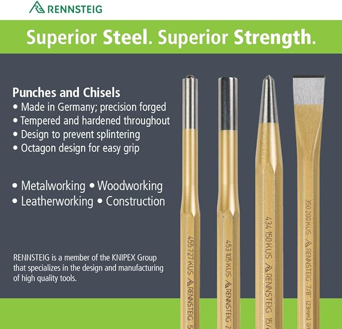 Set de 6 Piezas de Punzones y Cinceles Rennsteig 9R 400 006 miniatura 2