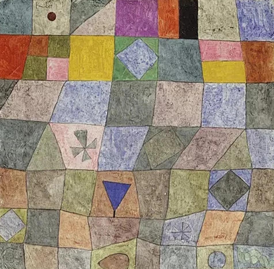 Toile Paul Klee Grille géométrique pour décorer un salon moderne ou un bureau lumineux
