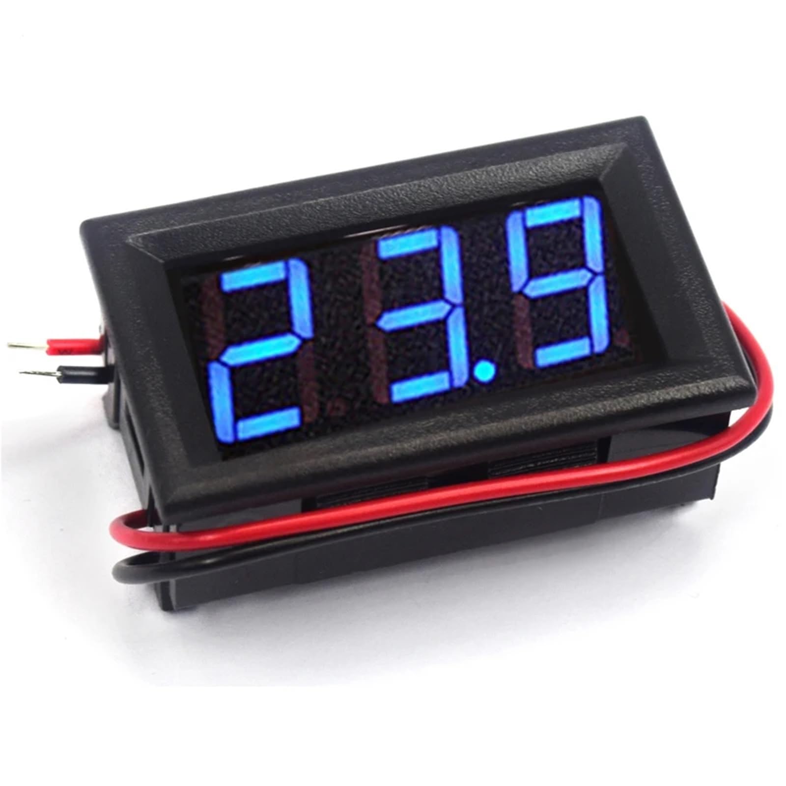 Voltímetro digital de CC de 4,5 V a 30 V, medidor de panel de voltaje for vehículos eléctricos, motocicletas y automóviles de 6 V y 12 V.(Blue,3-wire DC 0-30V,5 Pcs)