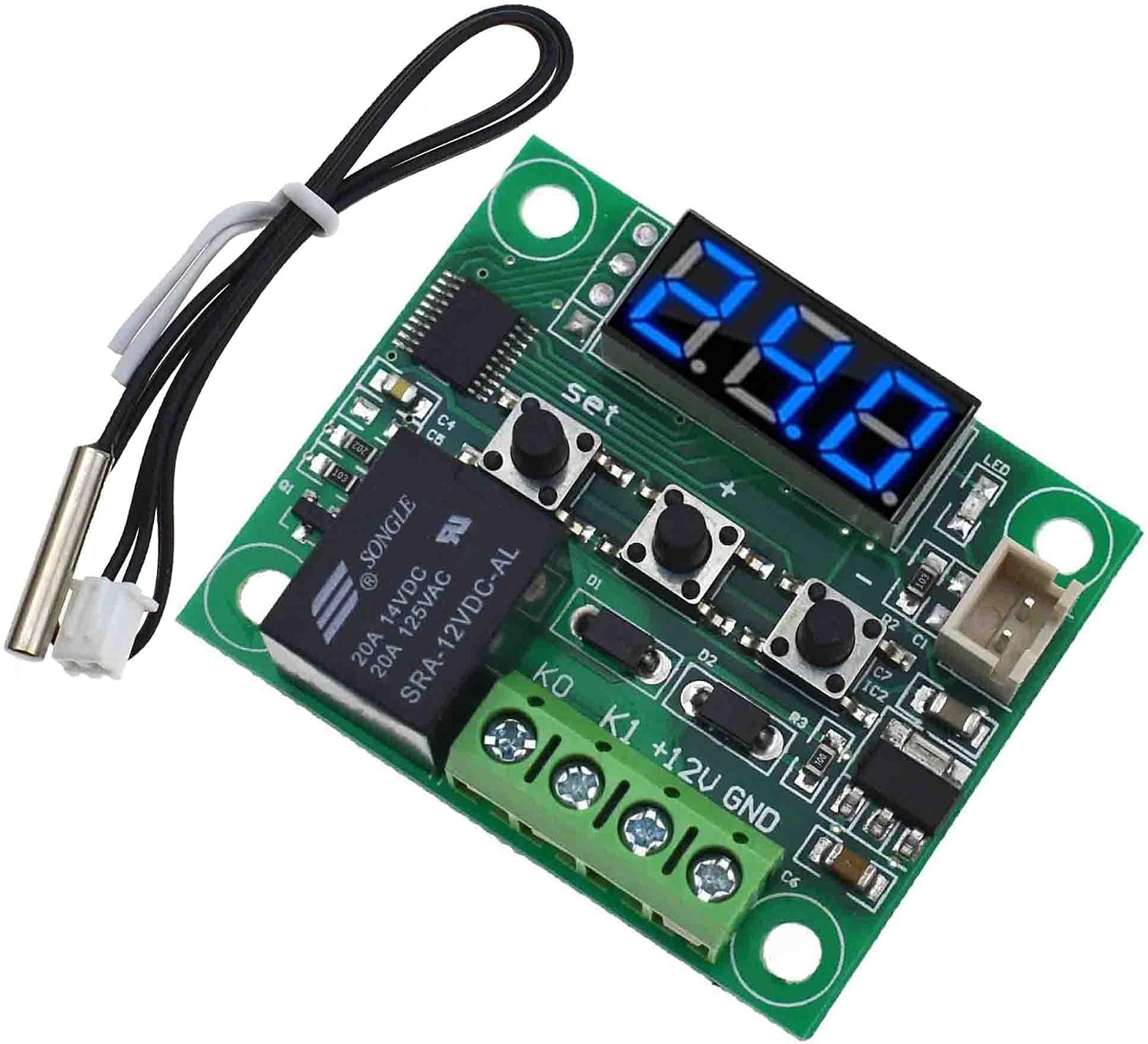 W1209 DC 12V -50 to +110'C Temperature Controller Control Switch Thermostat Thermometer Sensor Module (Blue)