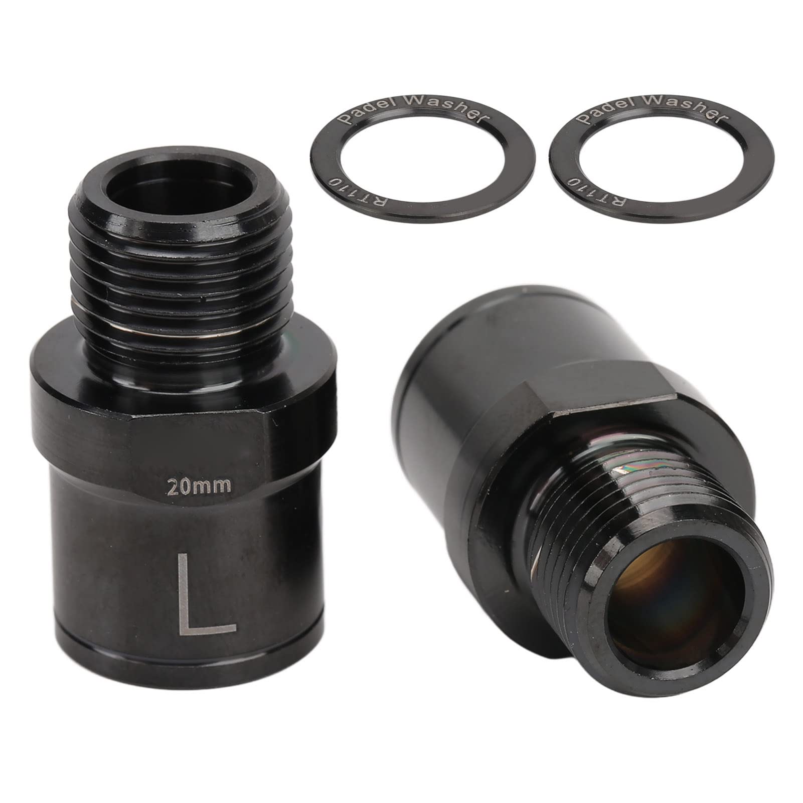 BuyWeek Extensor de Pedal de Bicicleta, 1 Par Extensión de Pedal de Aleación de Titanio Adaptador de Pedal de 20 mm con Espaciador de Pedal (Negro)