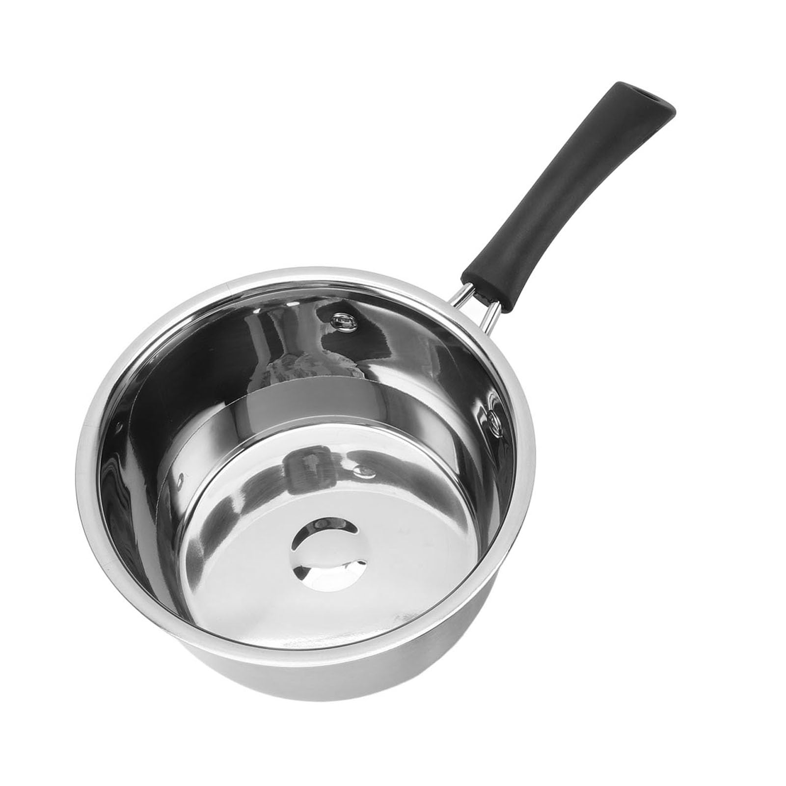 Casquette, casserole de lait de sauce, petite marmite à cuisson, moule à soupe en acier inoxydable avec un long couvercle en verre à poignée pour la cuisson à la cuisson (18 cm)