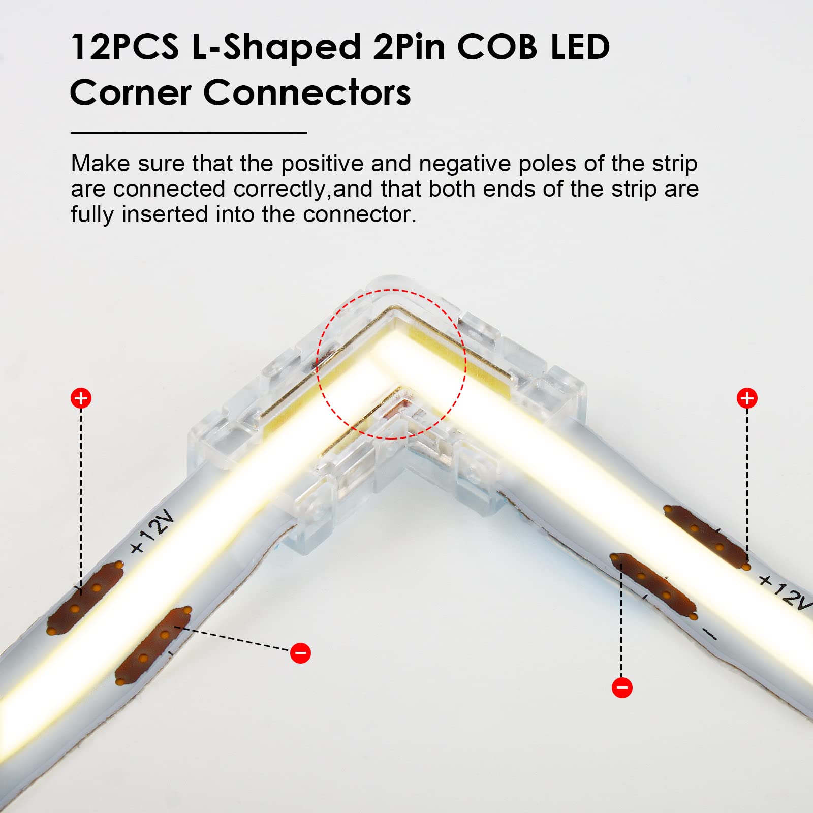 Connecteur Ruban Led 2 Broches 8Mm, 10Pcs Raccord Ruban Led 2 Broches Pour Bande Led Smd 5050