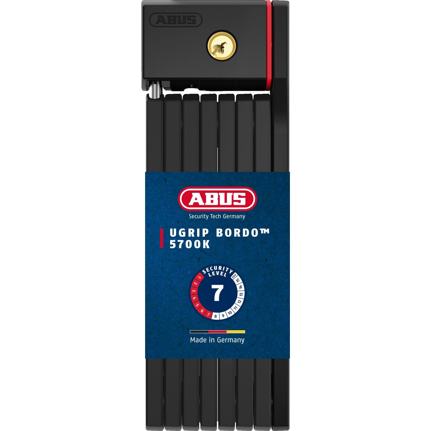 ABUS Bordo uGrip 5700K SH serratura pieghevole con staffa - Serratura per bicicletta con barre spesse 5 mm - Livello di sicurezza 7