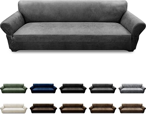 Miniatura 94 de Fundas para sillón con cojines en forma de T de 2 piezas, apariencia de cuero, funda para sofá, funda para silla, protector elástico para muebles,