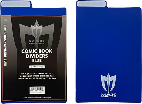 25ct Max Pro Comic Book DividersAzulNUEVO DISEÑO innovador Fold Flex pestañas