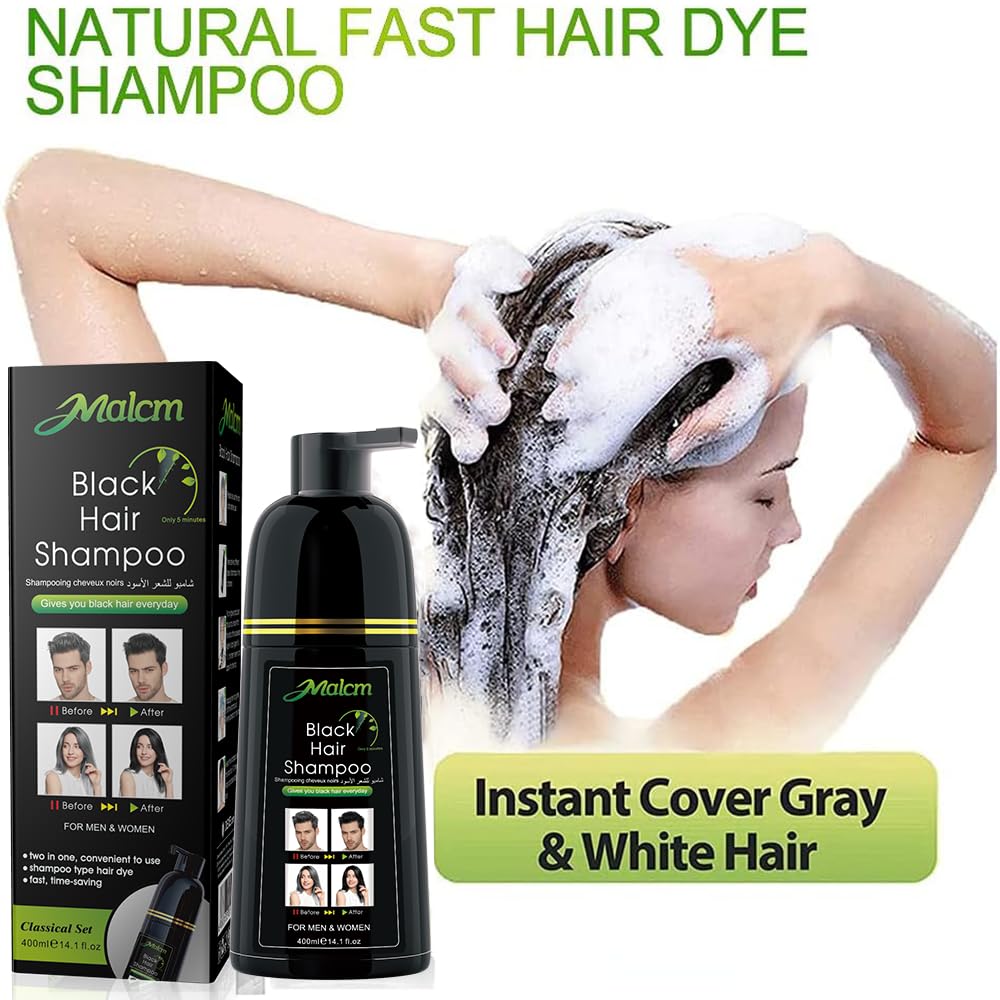 Instant Black Hair Shampoo 14.1 fl oz (400 ml), gentle botanical