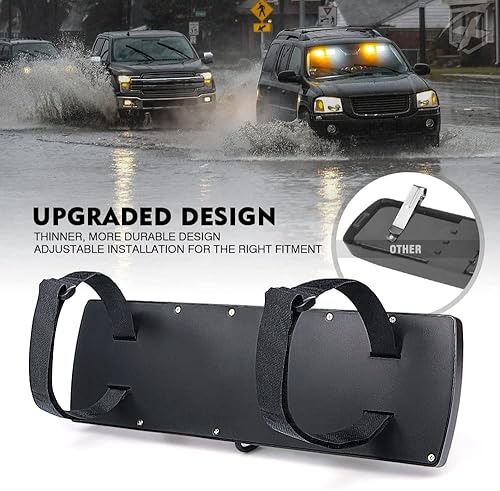 Miniatura 5 de Xprite Luces estroboscópicas de visera 2 en 1, color blanco y ámbar, luces de advertencia de emergencia para parabrisas interior para policía,