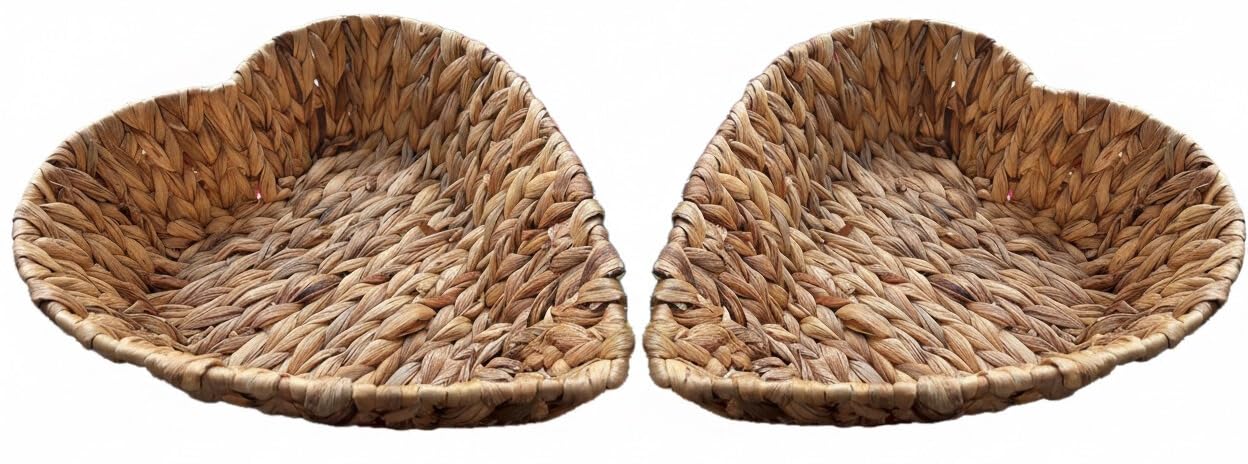 Cestino regalo vuoto a forma di cuore – Khevga cestino regalo vuoto per matrimonio, cestino regalo in vimini, cestino decorativo da riempire e regalare (2)