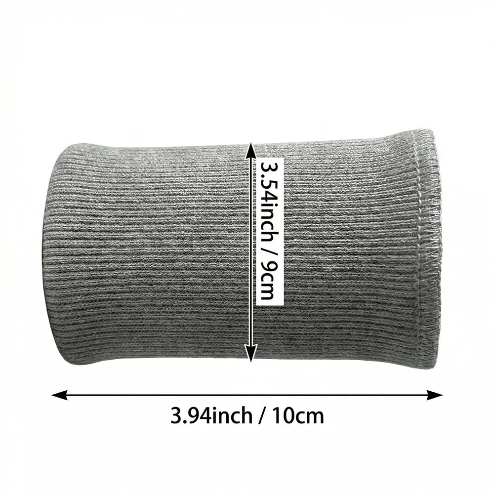 1 Pair of Finished Cotton Rib Knit Cuffs - Stretch Ribbing for Jacket & Sweater Sewing Repair - Grey - 5