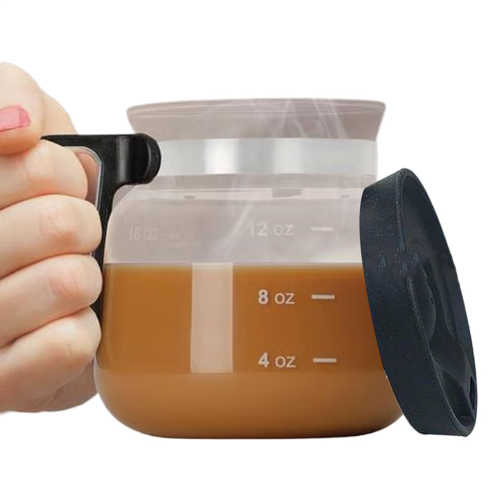 Tasse à café transparente pour le bureau, gobelet nomade 470 ml chaud et froid