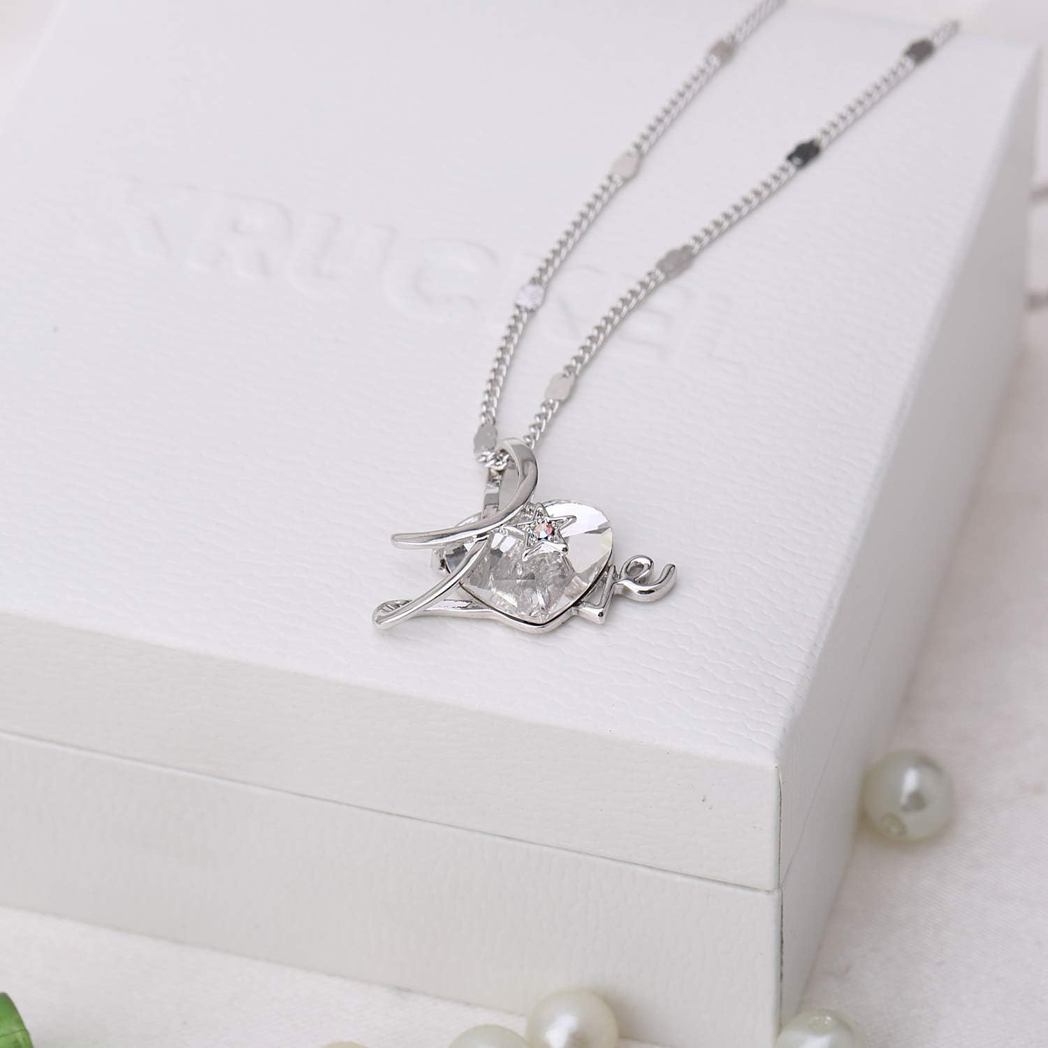 KRUCKEL Love Heart Pendant Star Necklaces made with Sparkling Austrian crystals for Mother, Sisters, Girlfriend, Wife 5121031