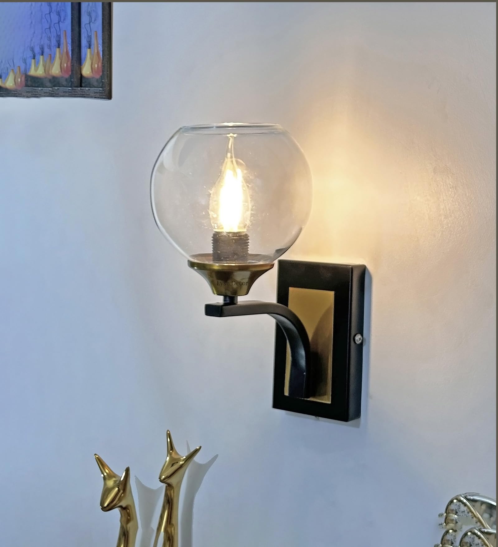 Lyse Decor Wall Lamps, Wall Lights for Living Room, Modern Wall Lamps for Bedroom, Wall Lights for Bedside and Restaurants (Gold and Clear) (B0D2DKP64N) Amazon Price History, Amazon Price Tracker