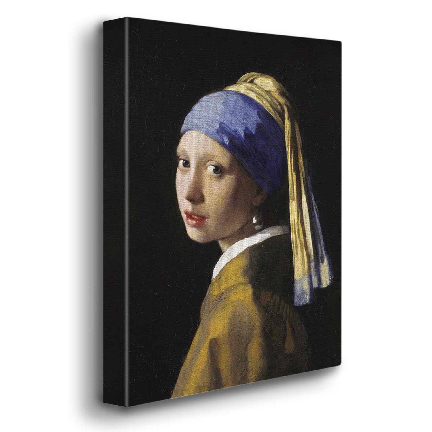 Giallobus - Gemälde - Jan Vermeer - Das Mädchen mit dem Perlenohrring - Premium Loom Canvas mit hoher Dicke - 70L x 100l cm - Bereit zum Aufhängen - Moderne Gemälde