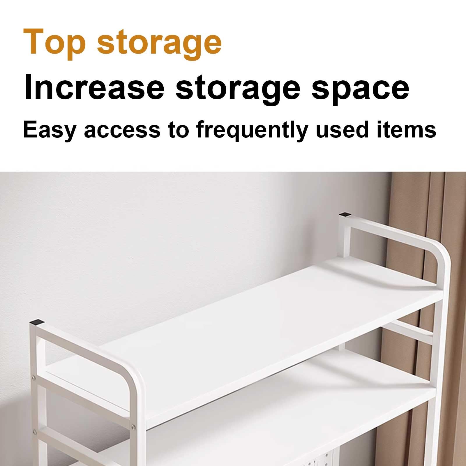 Mehrstöckig Schreibtisch Regal Organizer DIY Kombination H-Struktur Geeignet für Schreibtische Büros Küchen und Studentenwohnheime (Color : White, Size : Double 115cm)