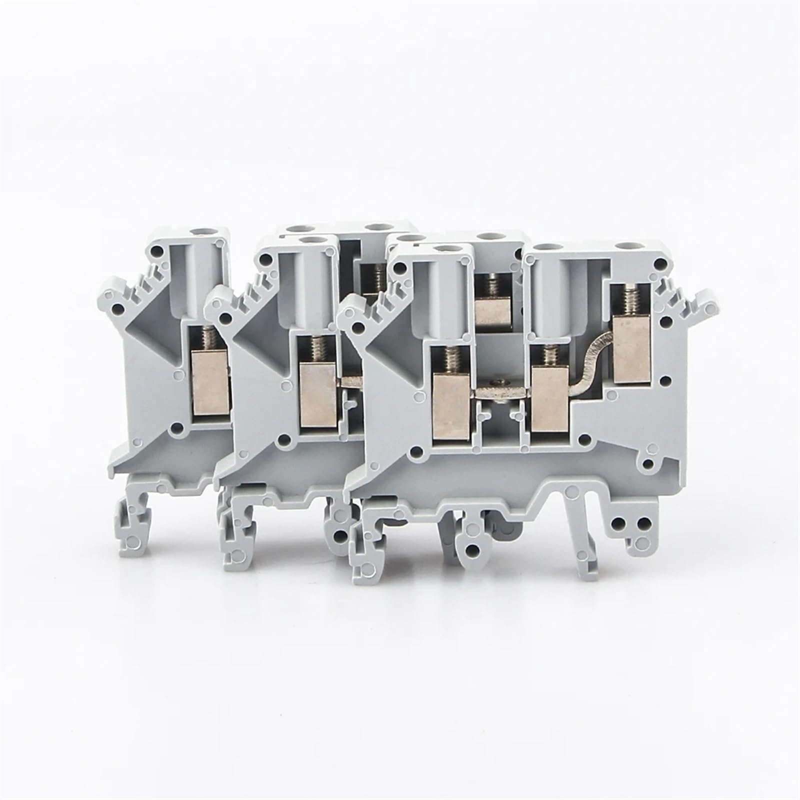 Bloques de terminales de carril Din, 10 Uds., UK-5-TWIN, multiconductor uno en dos, UK5, 3 conductores, cable de conexión de tornillo