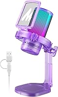 Vista 10 de MAONO USB Gaming Microphone for PC, Noise Cancellation Condenser Mic with RGB Lights, Mute, Gain for Streaming, Recording, Podcast, Chat, Twitch