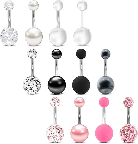 MODRSA Piercing para ombligo de acero quirúrgico para mujer, hipoalergénico para el ombligo, piercing para el ombligo, piercing de ombligo,