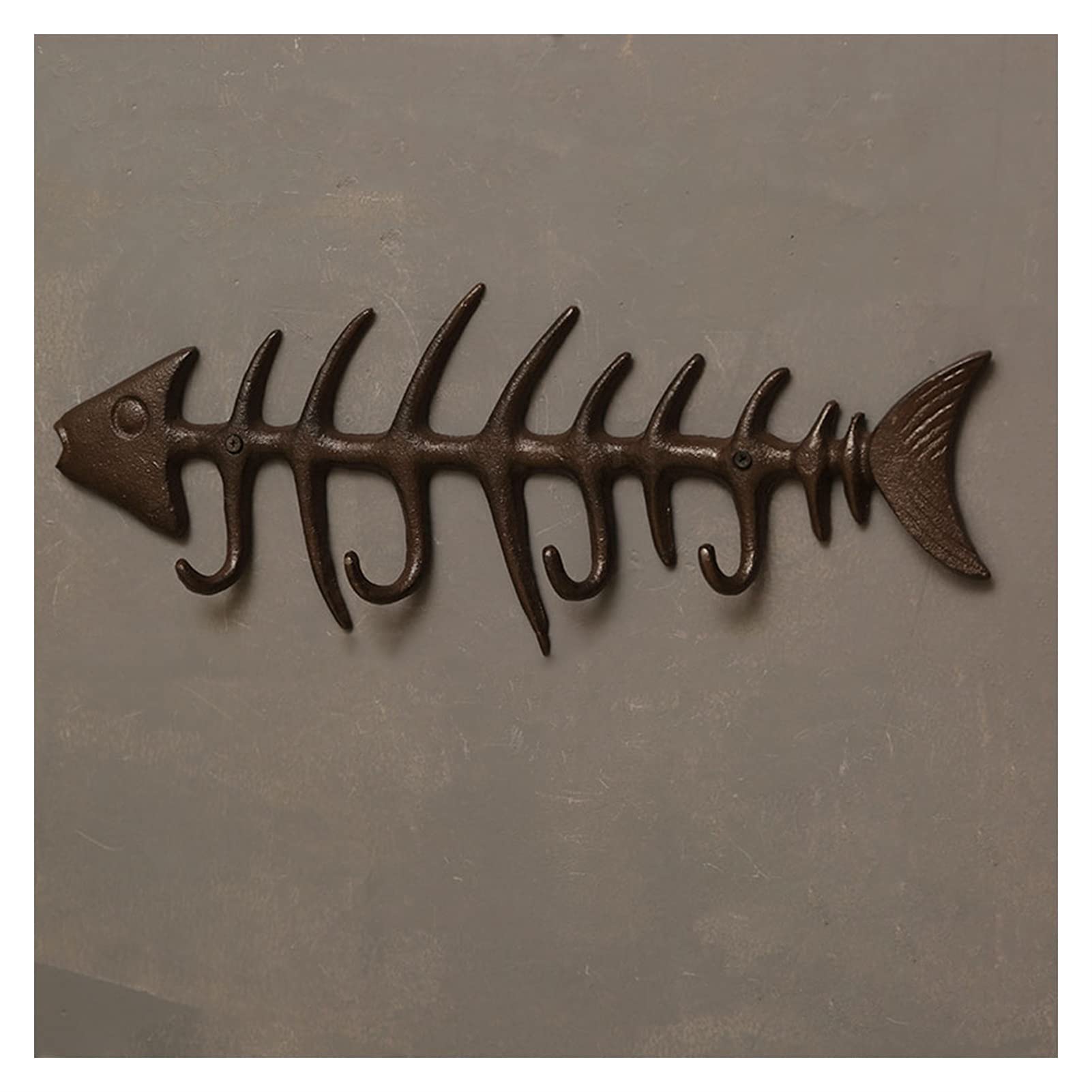 魚の骨型 ウォールフック 4連 アイアン製 Amazon.co.jp: ウォールフック コートフック 魚の骨の壁に取り付けられ