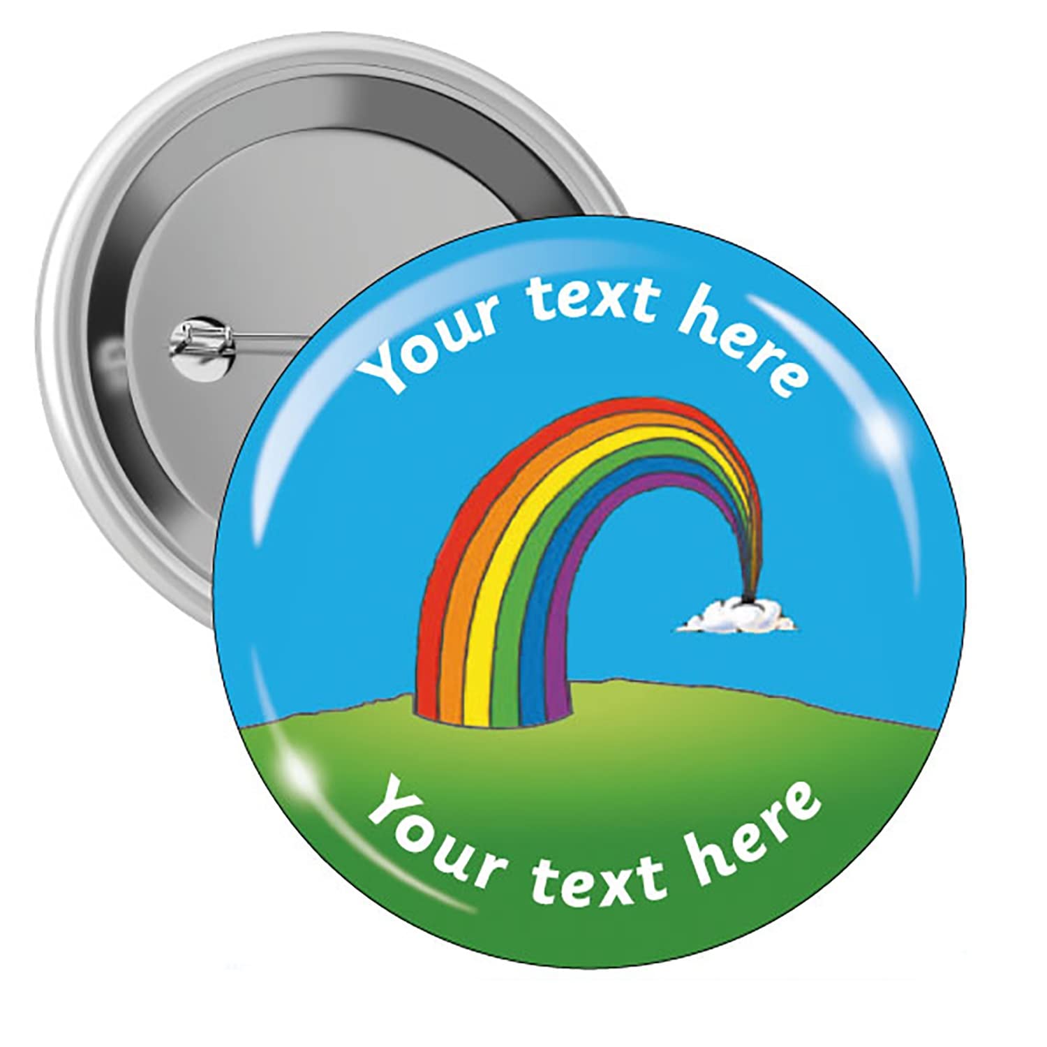 10 Personalised Rainbow Award Childrens Pupils Motivational School Praise Teachers Reward Badges 50MM Primary Teaching Services