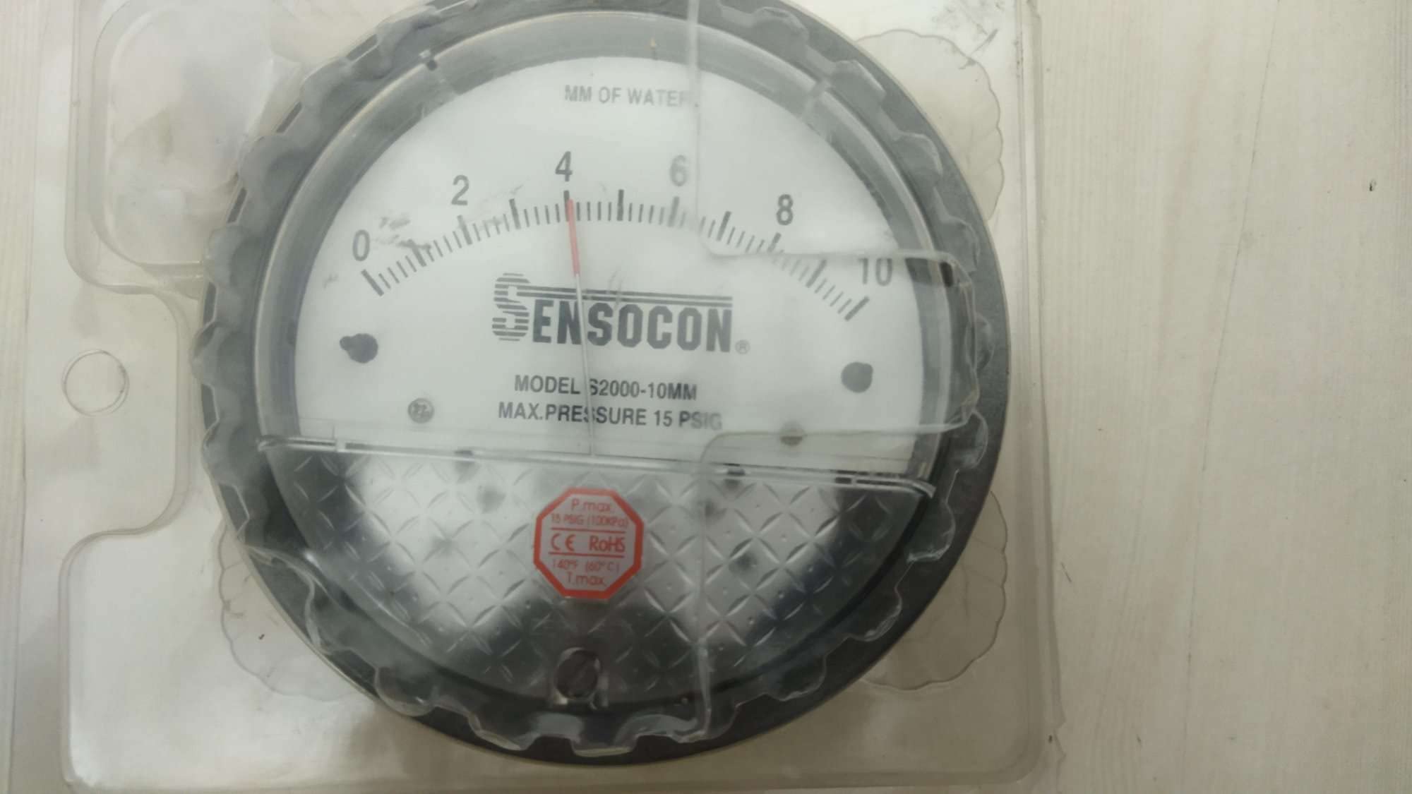 Ace Sensocon S2000 (Range: 0 to 10 Inch mm w.c.) Pressure Gauge by INSTRUKART