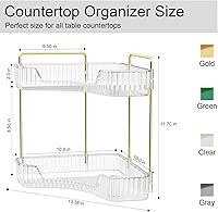 Vista 3 de GTI 2 Tier Bathroom Counter Organizer, Multi-Function Corner Bathroom Organizer Countertop,Makeup Organizer Perfume for Dresser Vanity Tray, Spice