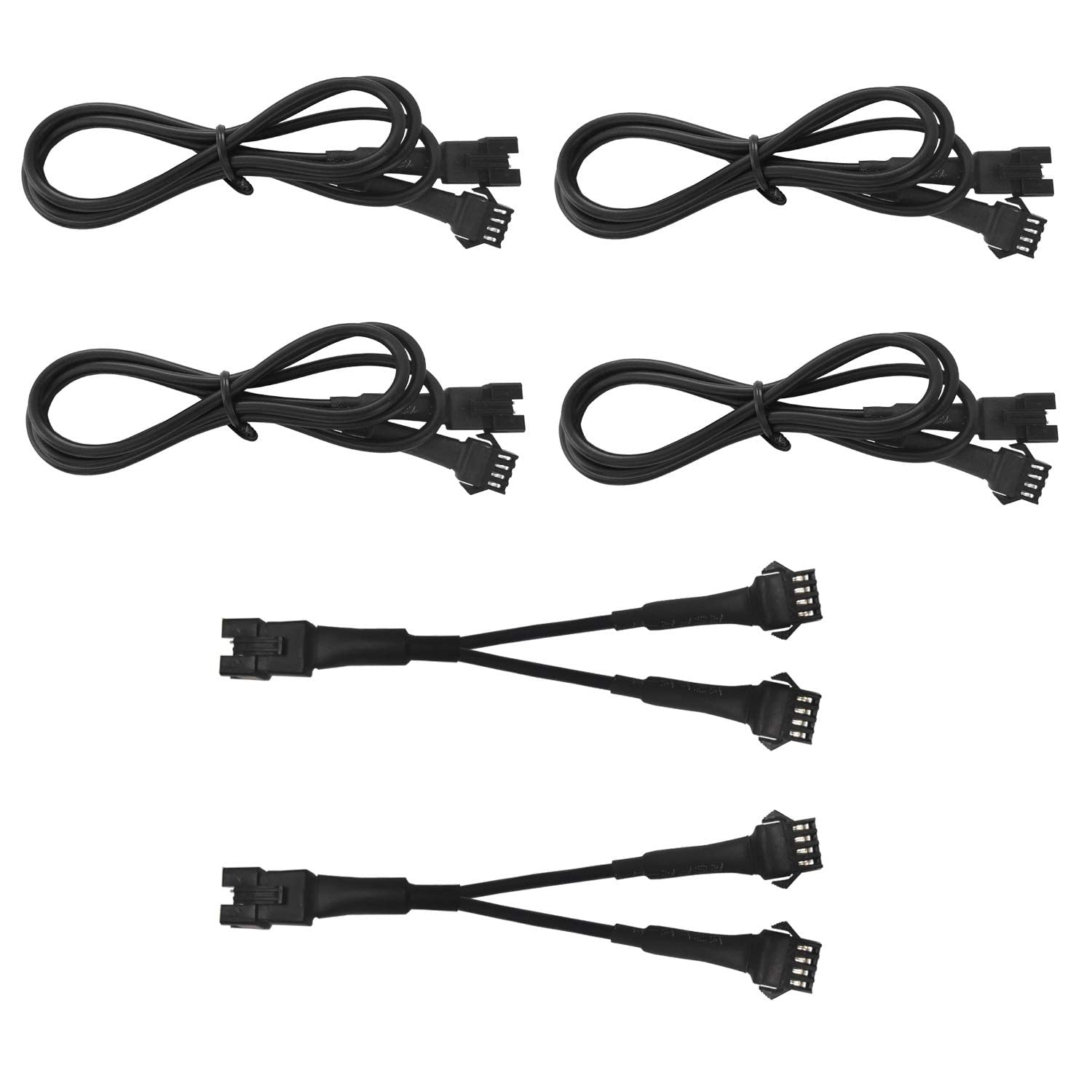 DXXLED 4pcs 39-Inch Extension Cable 2pcs 2-Way Splitters 4Pin SM Terminal Plug for RGB Multi-Color Underglow LED Strip Light Kits Motorcycles Trikes Golf Carts