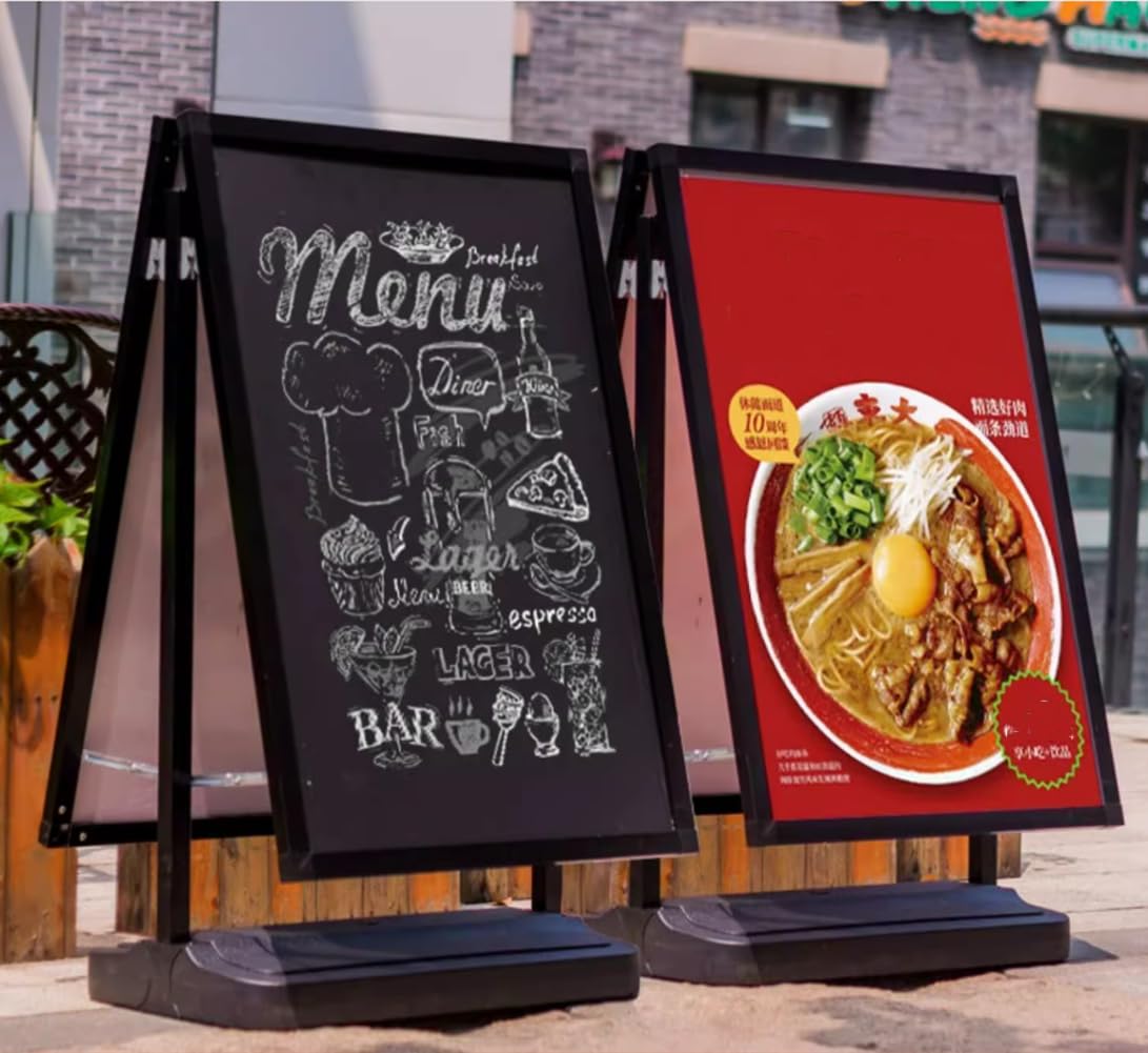 Soporte Para Carteles De Acera Para Exteriores, Soporte De Suelo Para Carteles Y Pancartas De Doble Cara, Para Carteles Publicitarios De Calle Para Exteriores,Negro,60x90cm/23x35inch