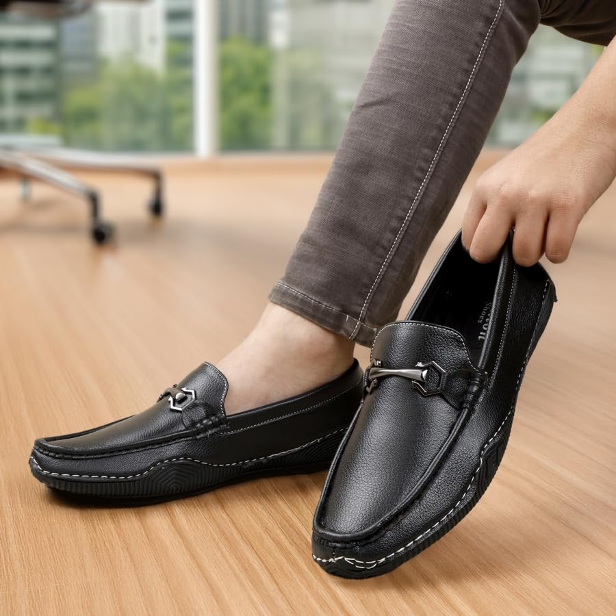 Image of WUGATTI Men's Suede Office Wear, Trendy & Lightweight Slip-On Loafers