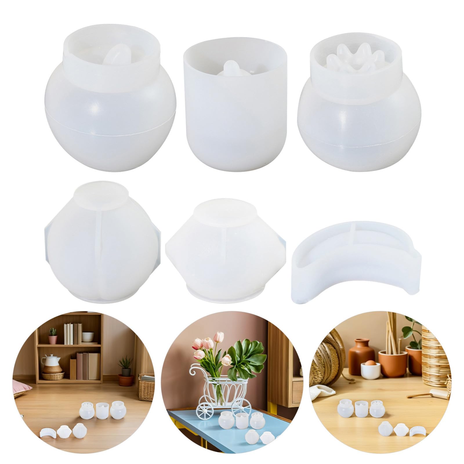 jojofuny Molde de Silicona para Gelatina y Chocolate 6 Piezas en Forma de Frutas Realistas, Superficie Antiadherente y Diseño Compacto Adecuado para Reuniones Familiares