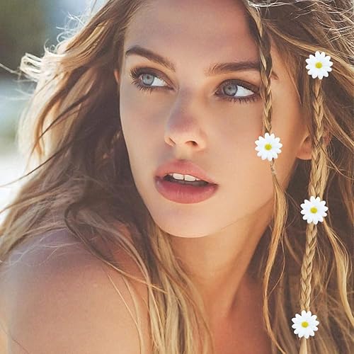 Miniatura 4 de 40 pinzas para el cabello con margaritas, pinzas laterales de flores dulces, pequeñas horquillas de flores para el cabello, accesorios para damas de