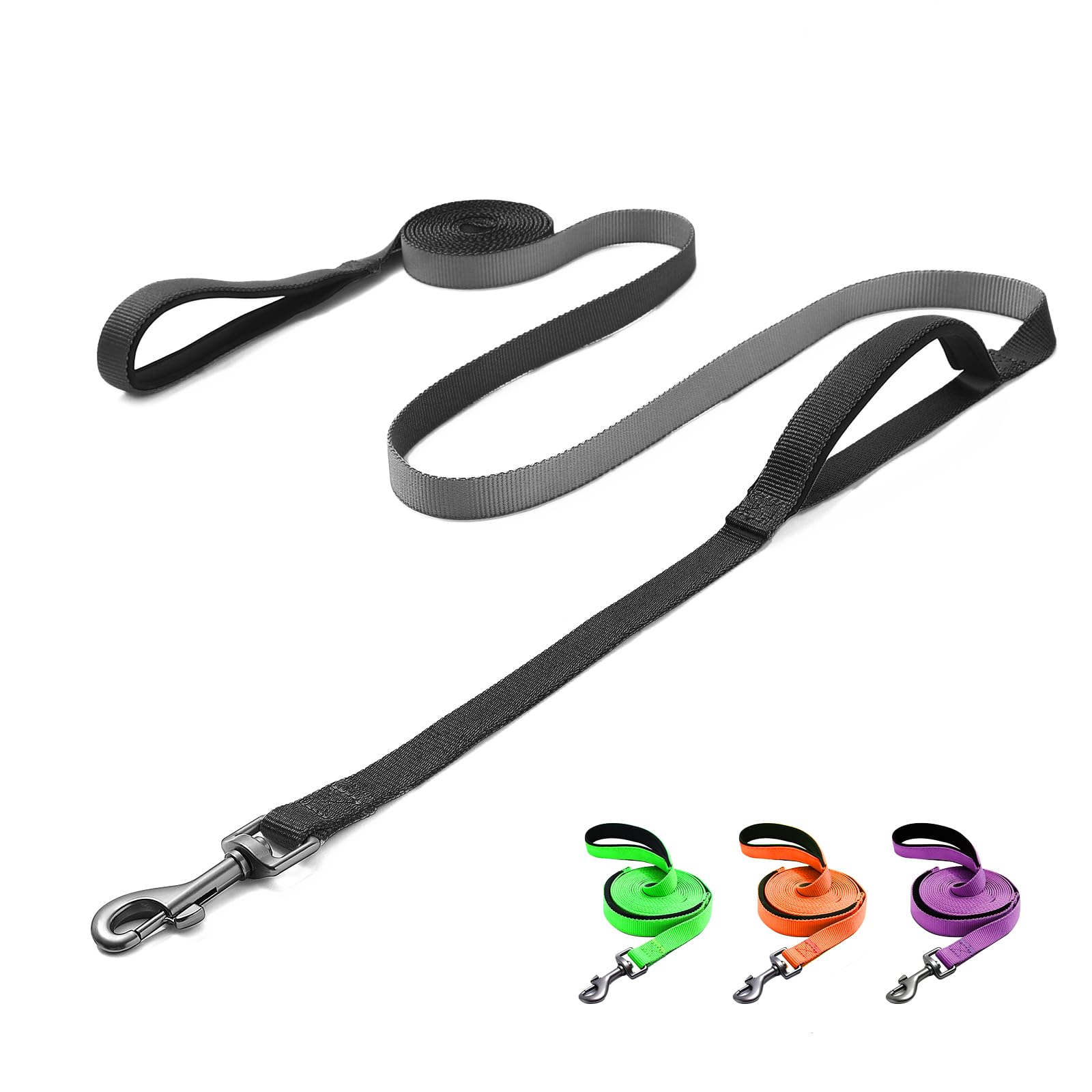 Guinzaglio per cani, 1,5 m/3 m/5 m, robusto, lungo, riflettente, con manico imbottito e cinghia da polso, guinzaglio per cani di piccola e grande taglia