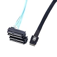 Vista 5 de Cable Mini-SAS a SAS: 0,5 M SFF-8087 a SAS SFF-8087 a SFF-8482 x4 con cable adaptador de alimentación SATA (1,6 pies)