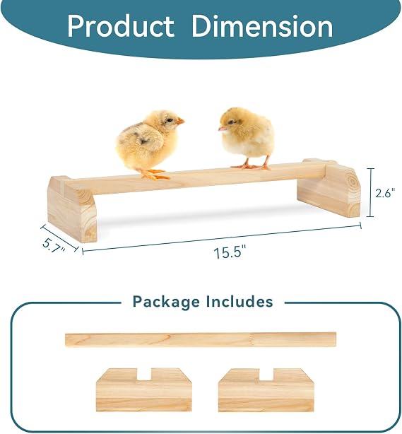 PETSFIT Baby Chick Roosting Bar, Anti-Rotation, Solid Wood, for Brooder