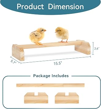 PETSFIT Baby Chick Roosting Bar, Anti-Rotation, Solid Wood, for Brooder