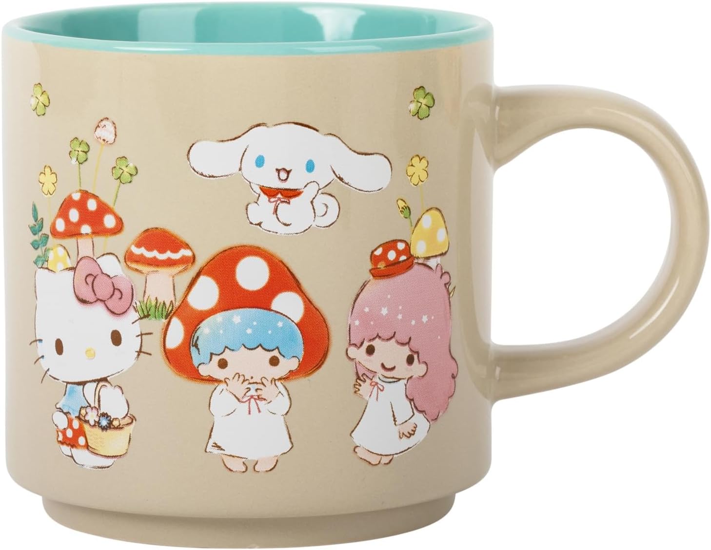 Silver Buffalo Sanrio Hello Kitty and Friends Mushroom Crew Single Stackable Ceramic Mug | Coffee Cup For Tea, Espresso, Cocoa | Holds 13 Ounces image 2