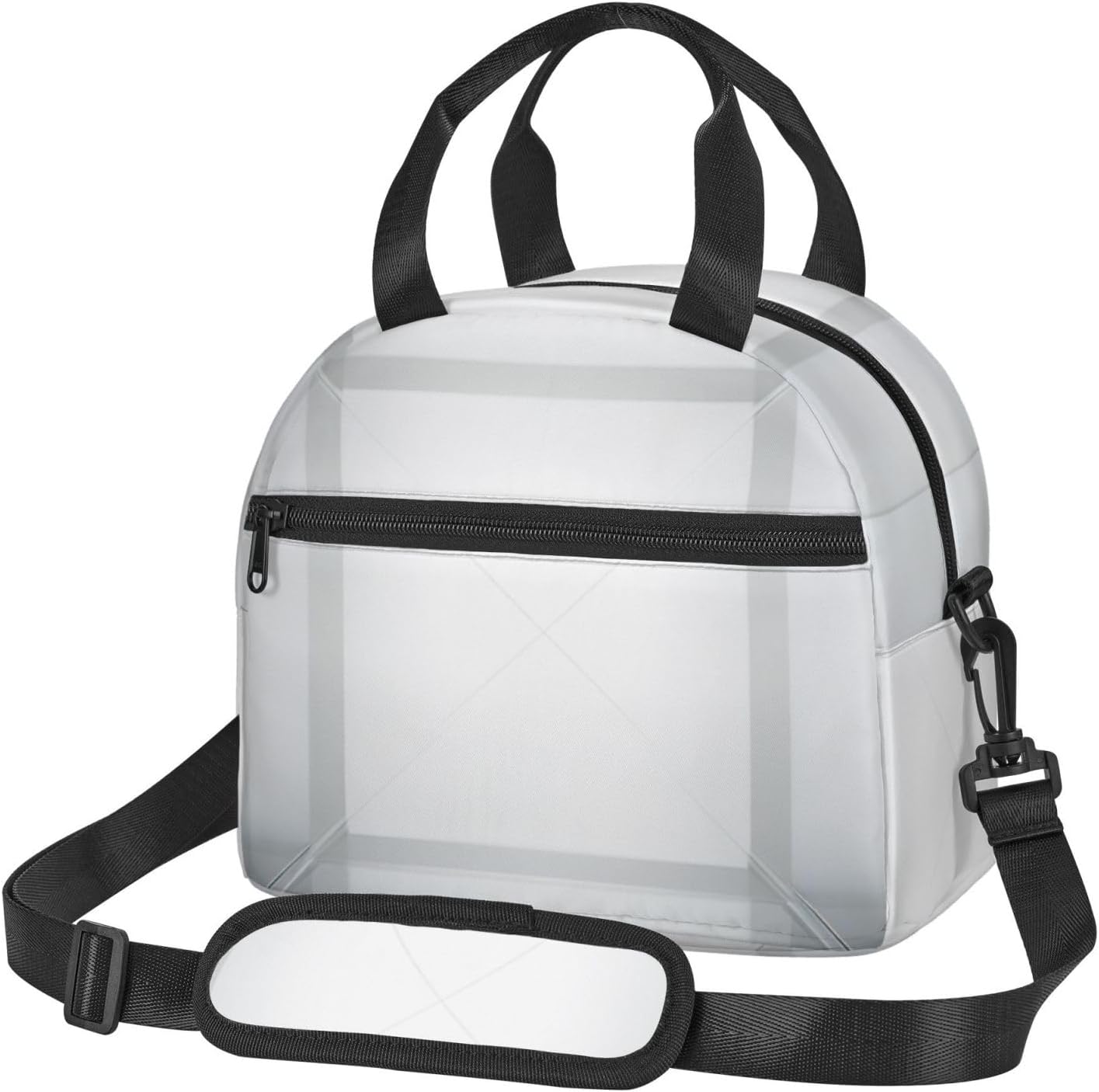 Reflective square Print Reusable Lunch Bag Insulated Lunch Boxes for Office Work Picnic Tote Bag Adjustable