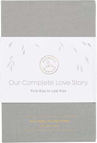 Miniatura 2 de Promptly Journals, Nuestra historia de amor completa (colección de 3 volúmenes) Primer beso hasta el último beso (gris, lino)  Libro de relaciones