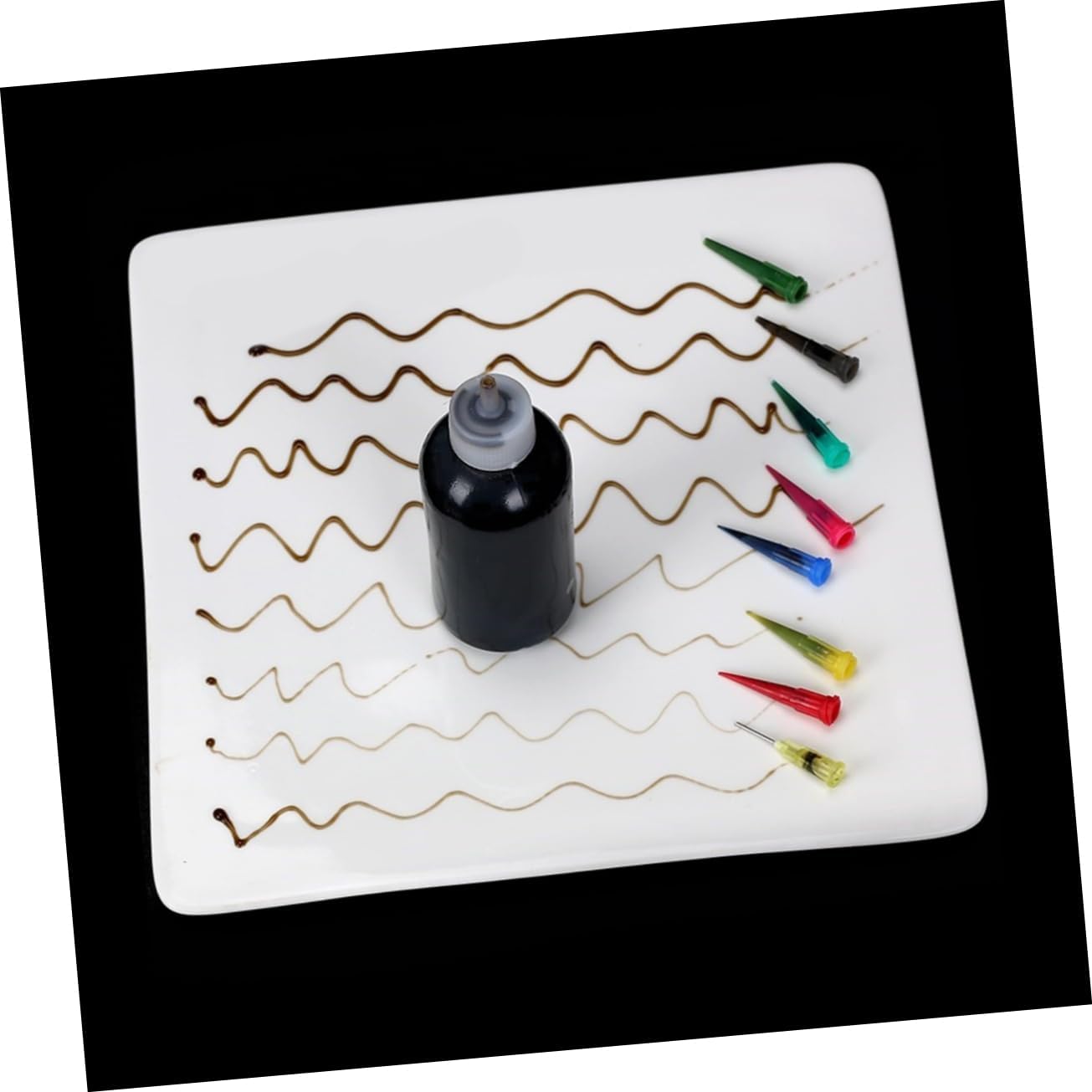 OUNONA 36 Sets Squeeze Bottles with Nozzles Plastic Sauce Dispenser for Cake Decoration Ketchup and Jam Art Random Nozzle Colors for Sauces and Dressings Random Color