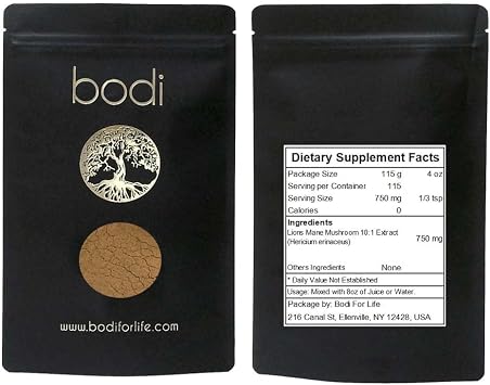bodi Lions Mane Mushroom 101 Extract Powder | 4oz to 5lb | Pure Natural Chemical Free 4 oz