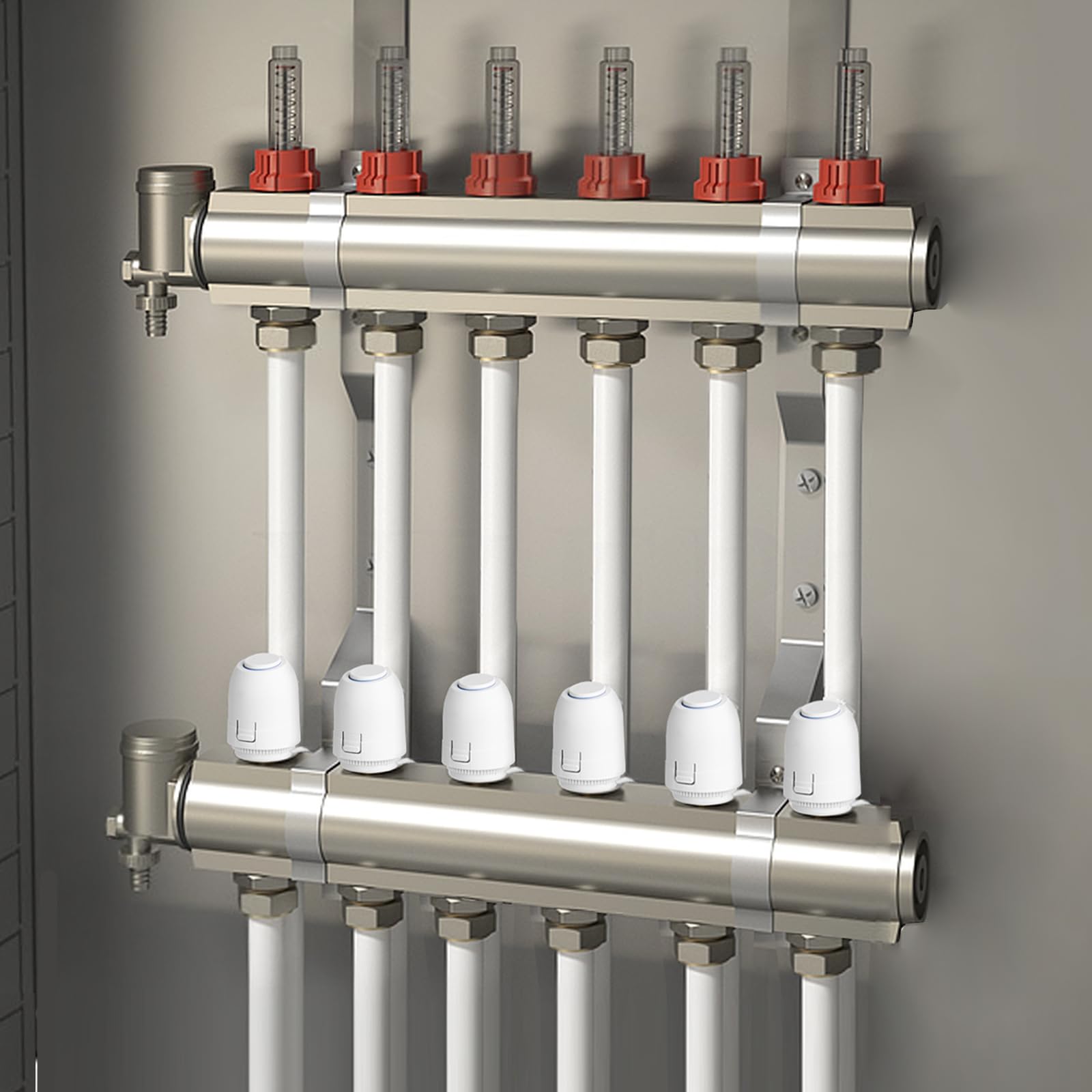 8x Stellantrieb Fussbodenheizung 230V - Thermot Stellmotor M30x1,5 NC (stromlos geschlossen) - Thermischer Stellantrieb VA80 für Fußbodenheizung, Ventil für nahezu jeden Heizkreisverteiler