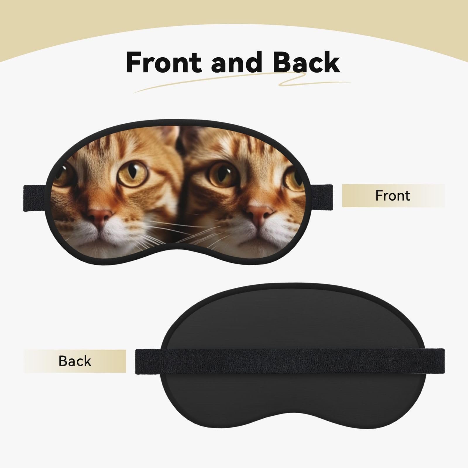 Sleep Mask for Side Sleeper Silk Sleeping Eye Masks with Elastic Strap Super Soft Eye Sleep Shade Cover Cats Blackout Night Blindfold for Women Men Travel