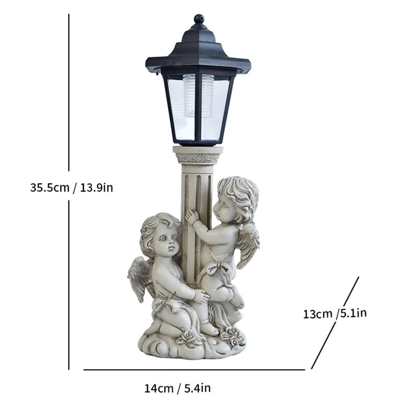 Statua da giardino a luce solare, impermeabile, con accensione e spegnimento automatici | Statua solare a LED per casa, patio, corridoio, prato, giardino, cortile, balcone, portico