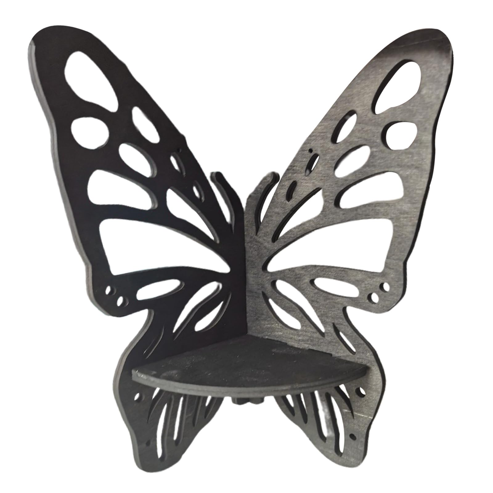 carotoe Unique Floating Corner Shelf Eye Catching Butterfly Wall Shelf for Showcasing Wood Floating Bohemia Display Cute Butterfly Wall Art and Craft Display Stand