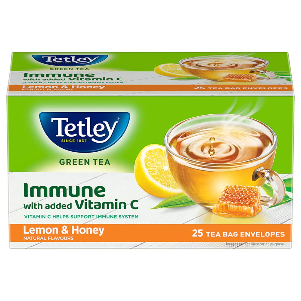Tetley Green Tea, Lemon And Honey, 25 Tea Bags, 39 Grams Amazon.in