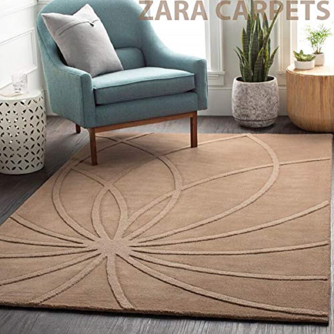 ZARACARPETS; 'can Change The Floor Solid Plain Exported Quality Hand Made Carpets and Rug Size 8 Feet by 10 Feet (8x10 feet)