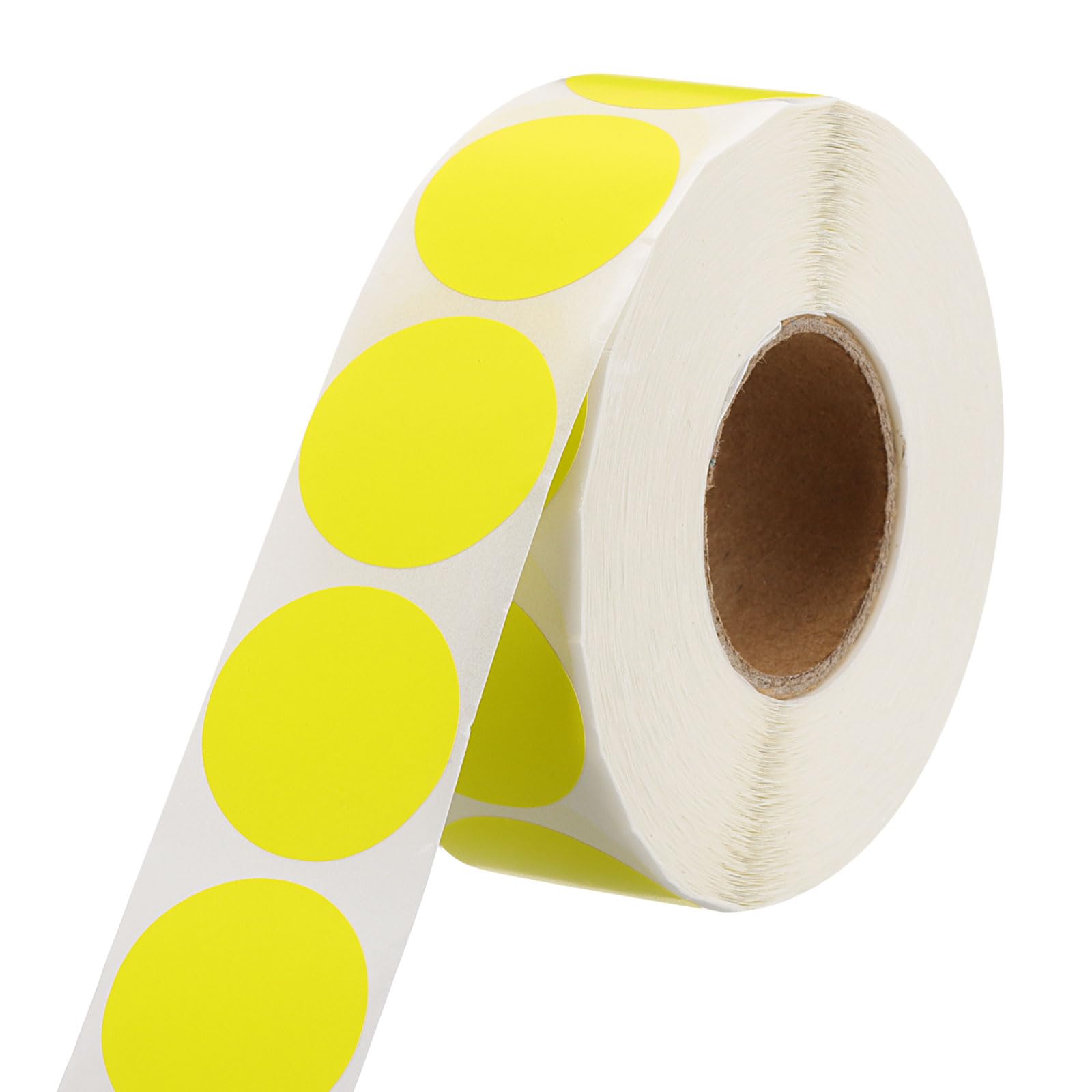 sourcing map 1 Inch Circle Dot Stickers Color Coding Labels Blank Round Label Waterproof Self-Adhesive Sticker for Envelope Document Organize Gift Box (Fluorescent Yellow, 1 Roll, 1000Pcs/Roll) — image 1