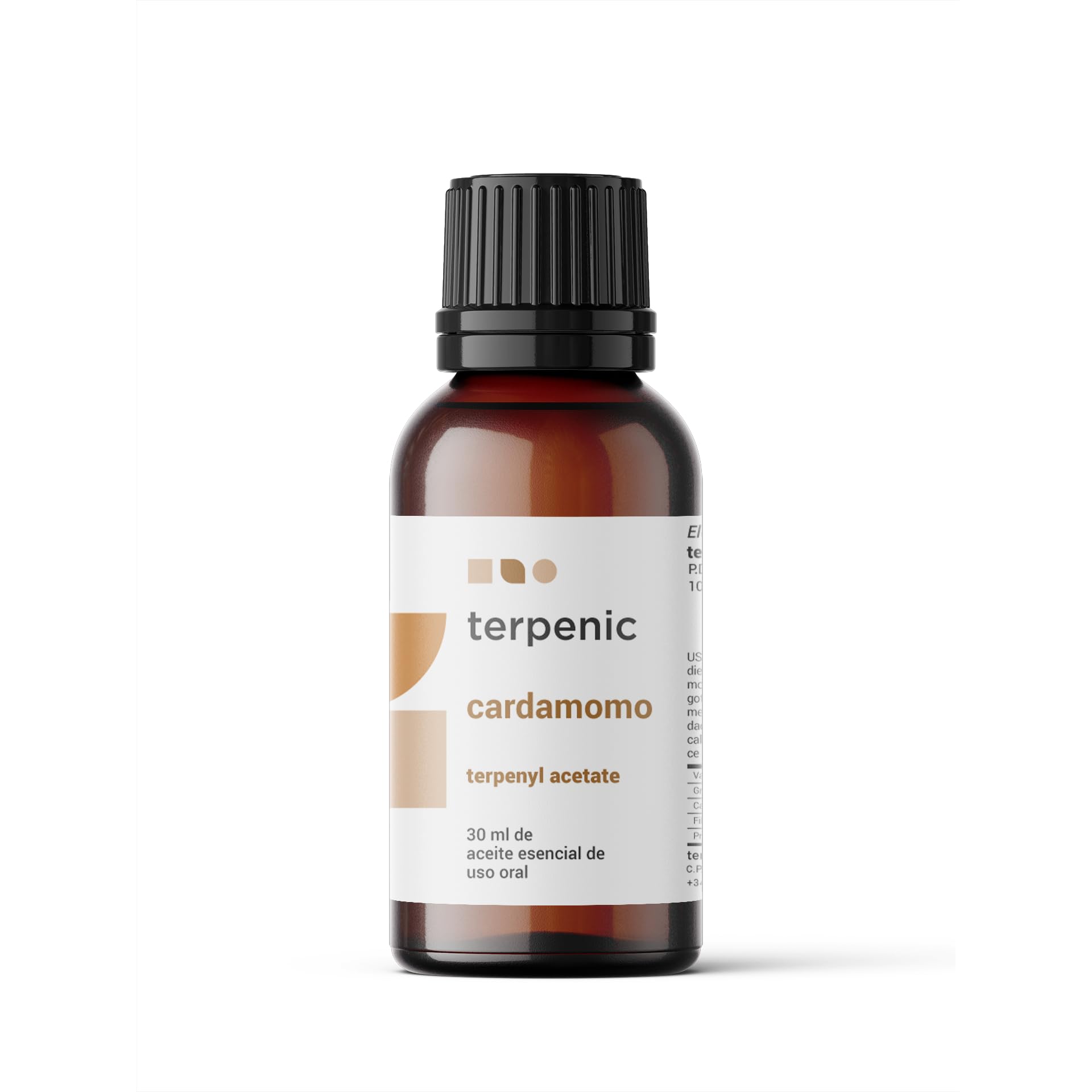 TERPENIC - Aceite Esencial de Cardamomo (Elettaria cardamomum) - 30 ml - Uso Oral – Especiado profesional intenso