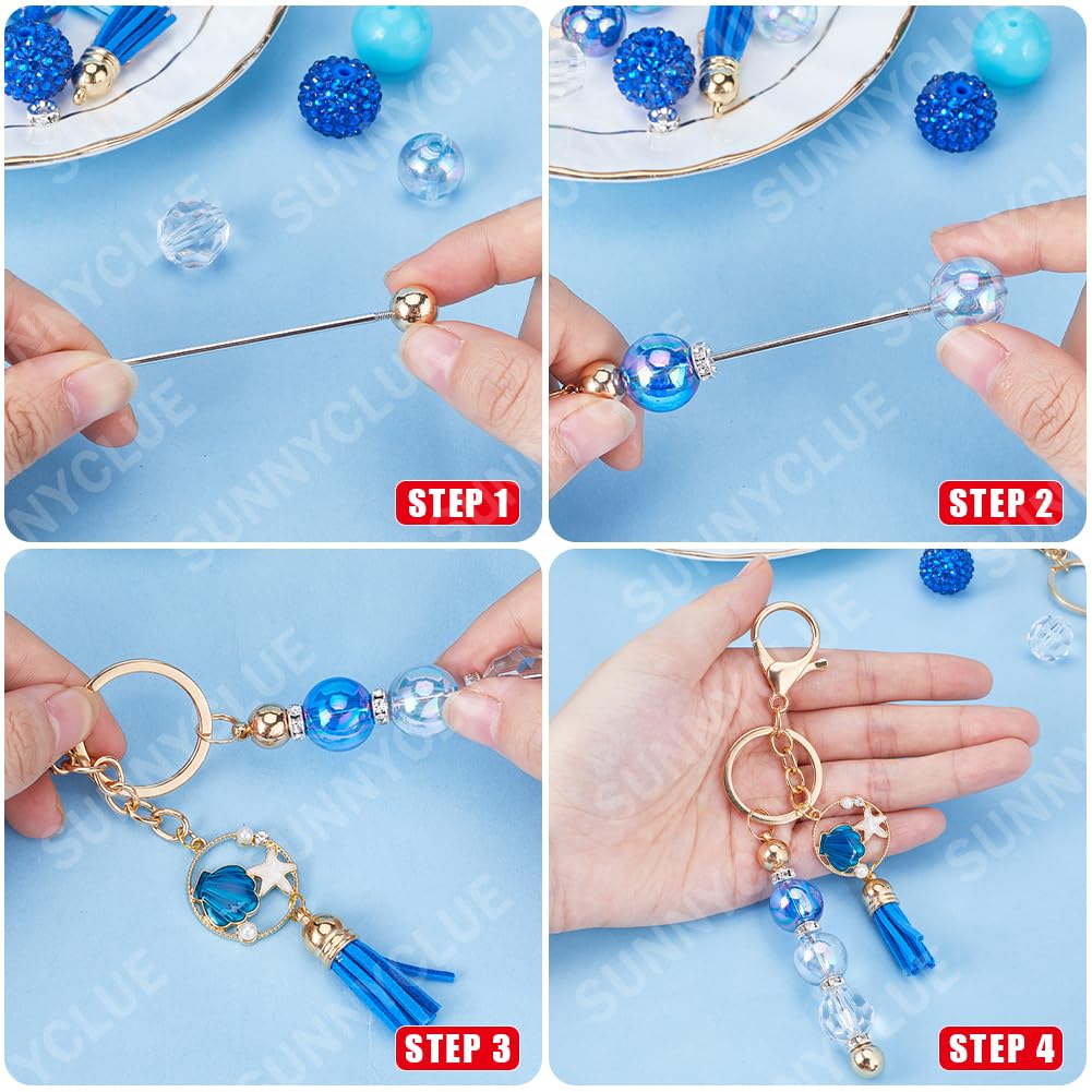 Amazon.com: SUNNYCLUE 72Pcs DIY 6 Sets Beadable Keychain Kit